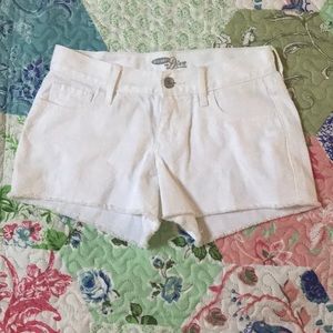 Girls White jean shorts